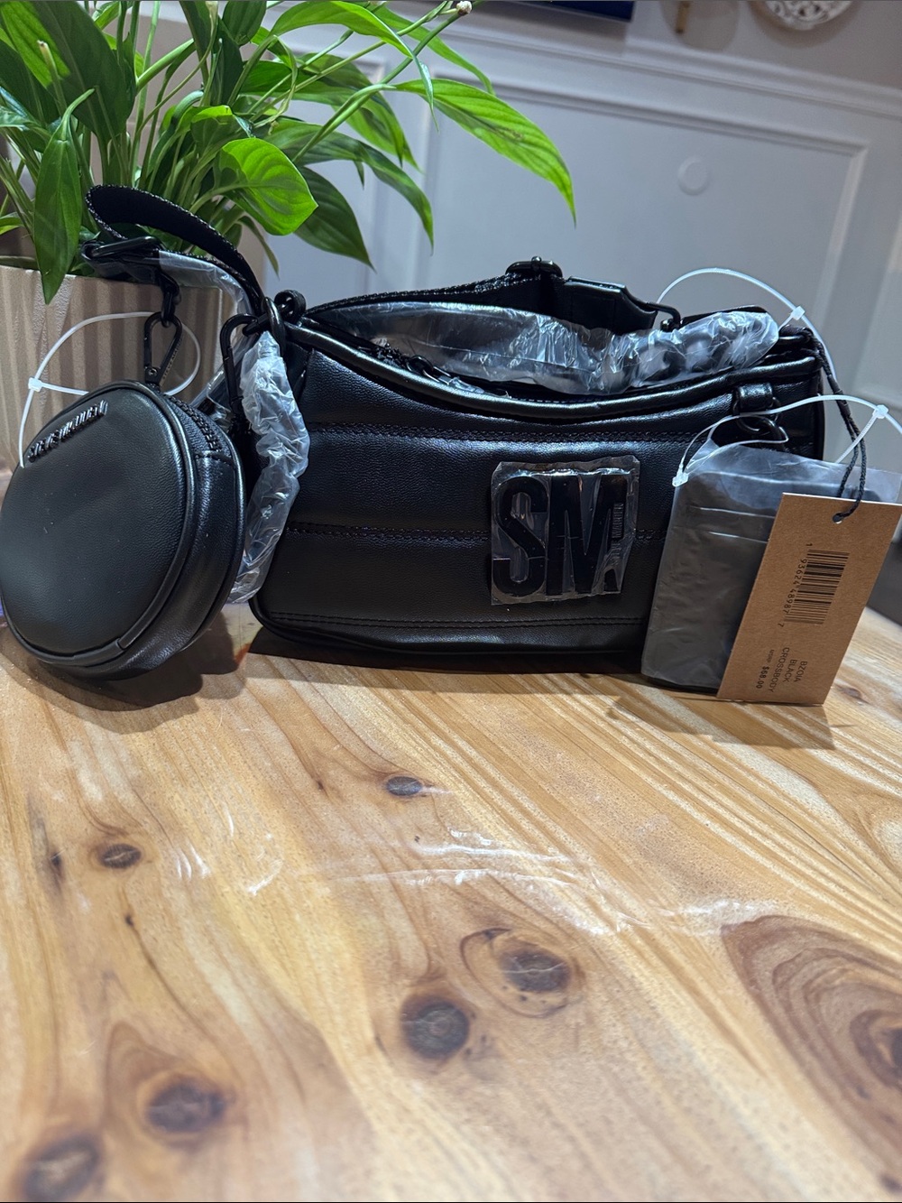 Steve Madden Black Shoulder Bag with Removable Coin Pouch